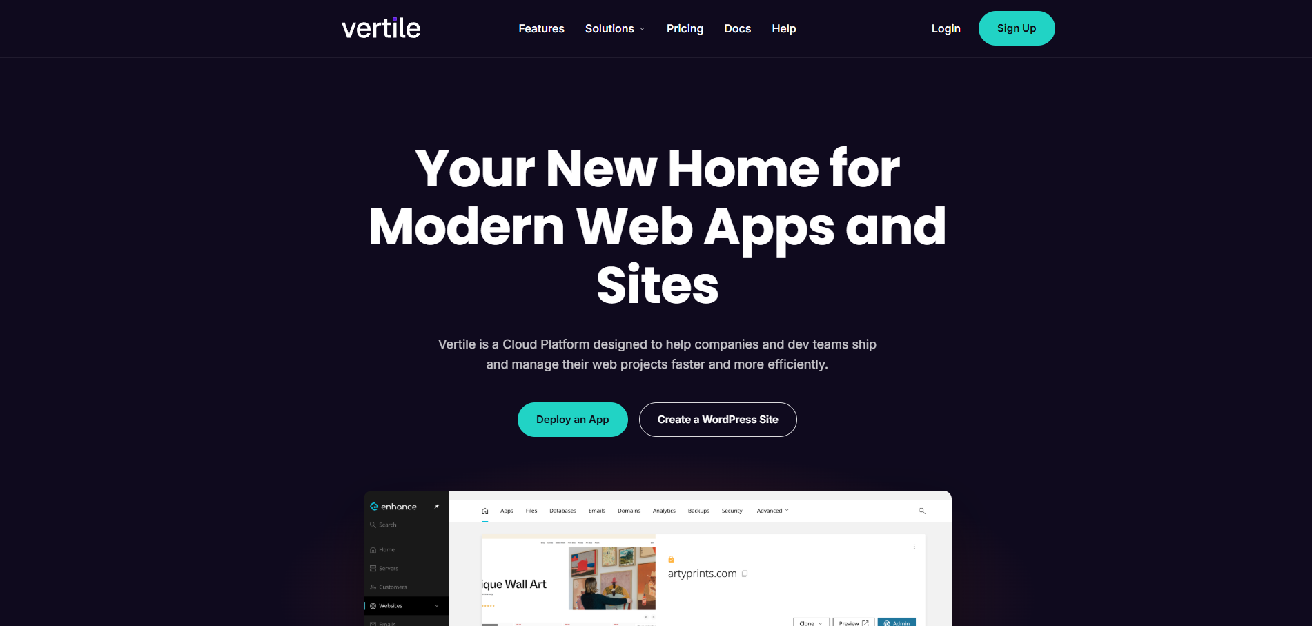 Vertile Hosting preview
